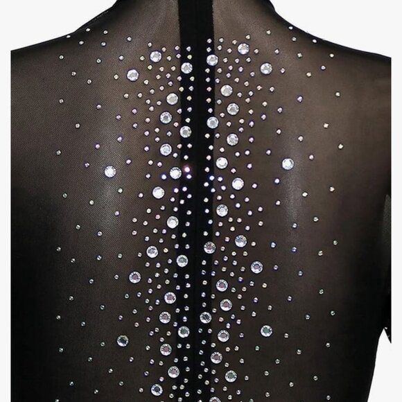 Diamond Glitz Sheer Crystal Jumpsuit - Picture 12 of 13